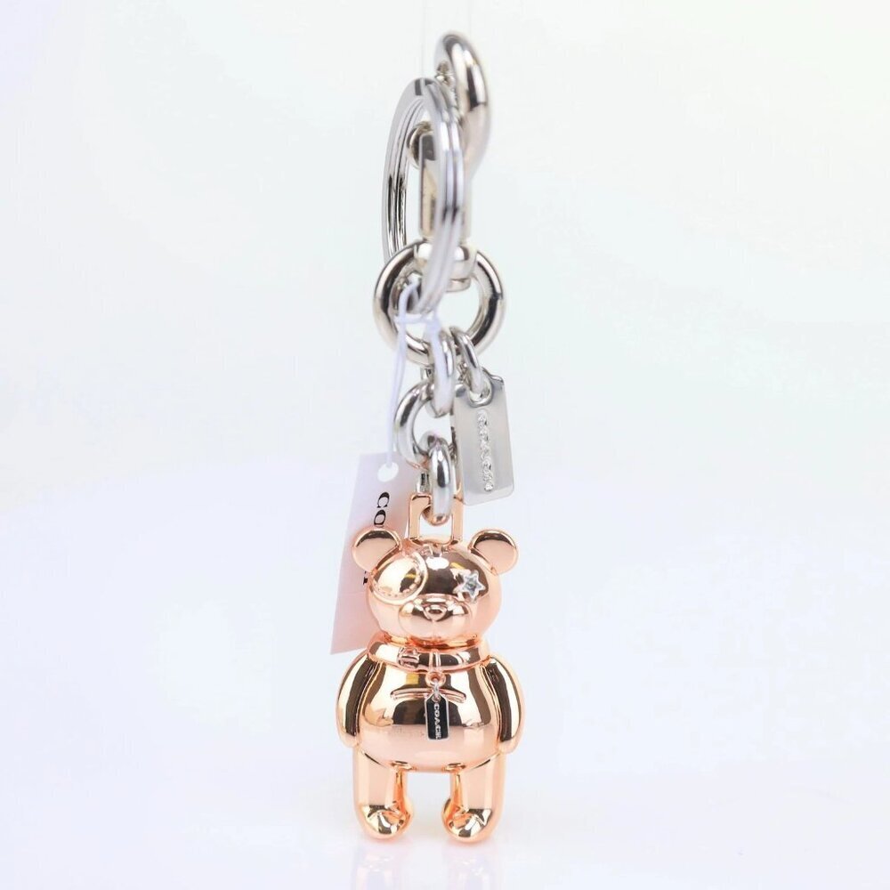 COACH Collectable 3D Rose Gold Coach Mascot Bear Charm / Key Chain NWT - Picture 3 of 9
